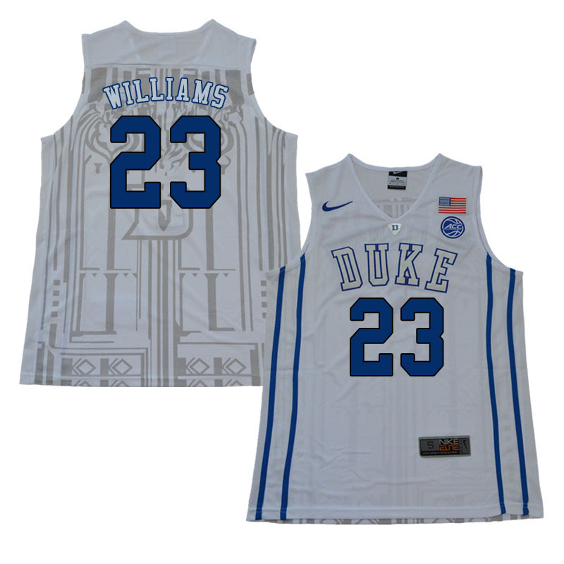 2018 Men #23 Shelden Williams Duke Blue Devils College Basketball Jerseys Sale-White